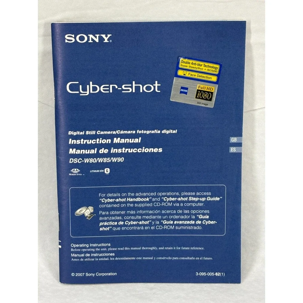 Sony Cyber-shot DSC-W80 7.2MP Digital Camera Silver Carl Zeiss Lens DSC-W80